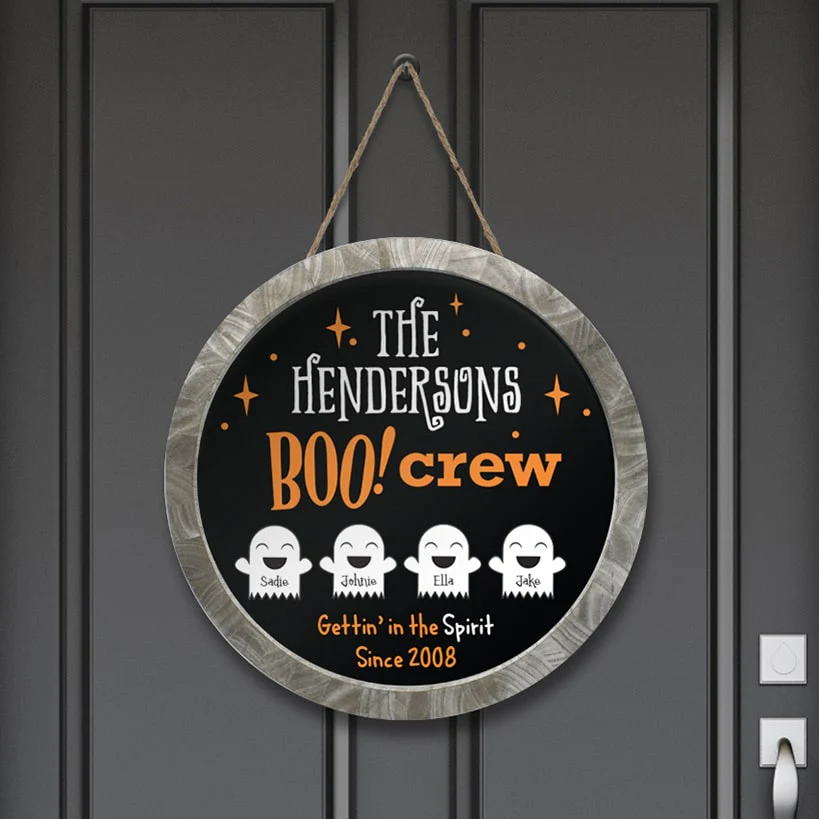 Personalized Halloween Wall Sign Boo! Crew