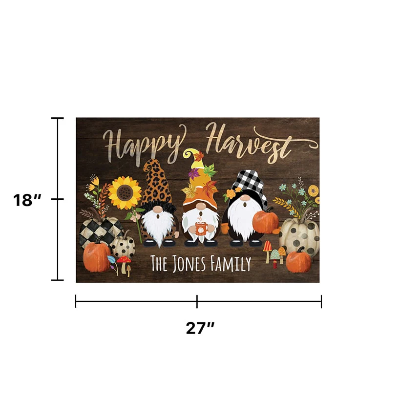 Personalized Harvest Gnome Doormat - Image 4