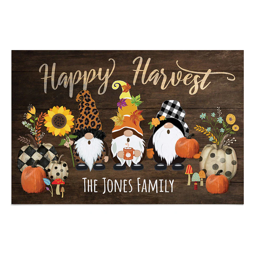 Personalized Harvest Gnome Doormat - Image 6