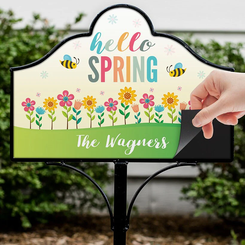 Personalized Hello Spring Yard Sign Magnet - Image 2