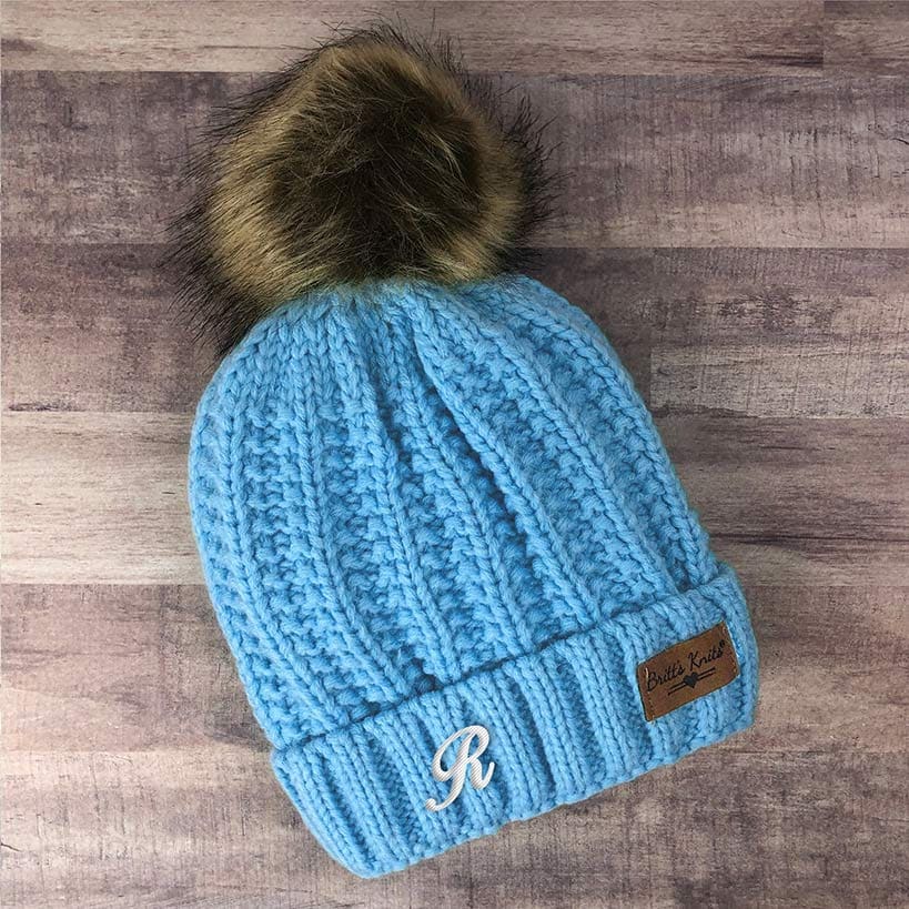 Personalized Initial Kids Knit Hat - Image 4