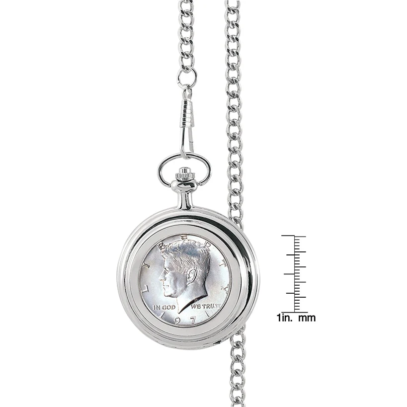 Personalized JFK Half-Dollar Coin Pocket Watch - Image 2