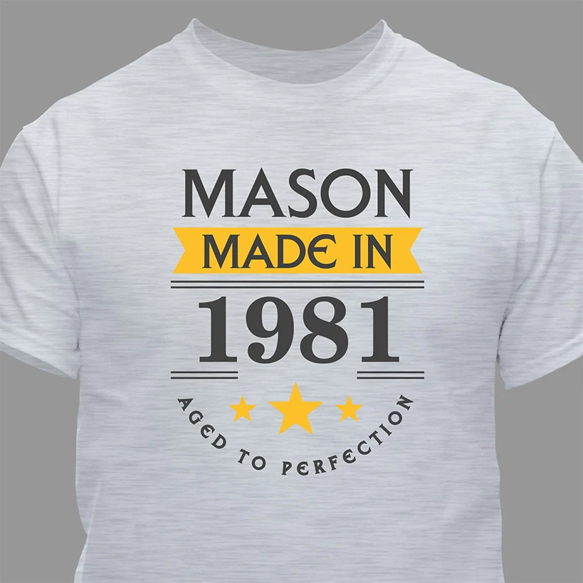 Personalized Made in Year T-Shirt