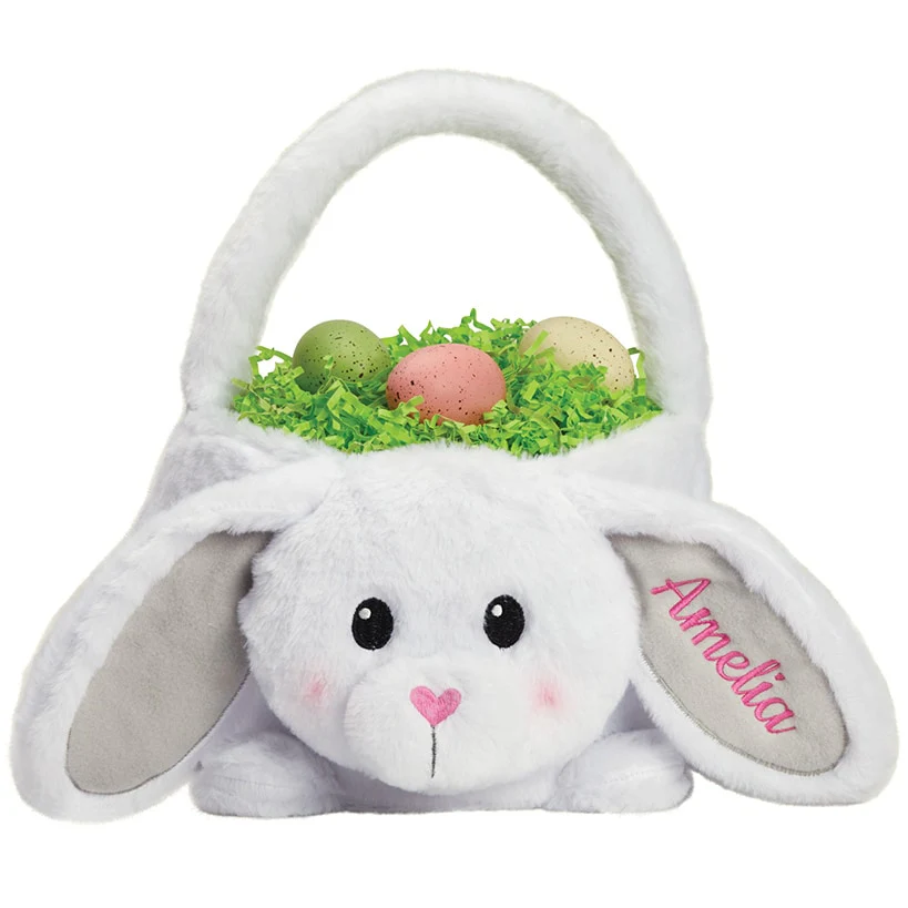 Personalized Plush Easter Bunny Basket - Image 3