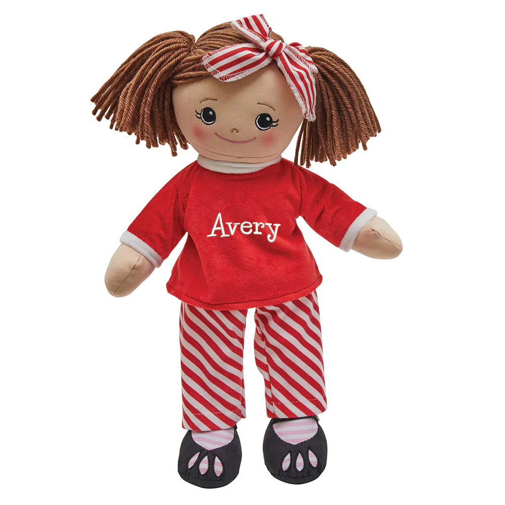 Personalized Rag Doll with Christmas Pajamas - Image 3