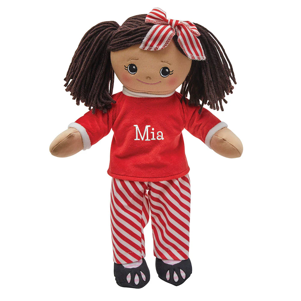 Personalized Rag Doll with Christmas Pajamas - Image 4