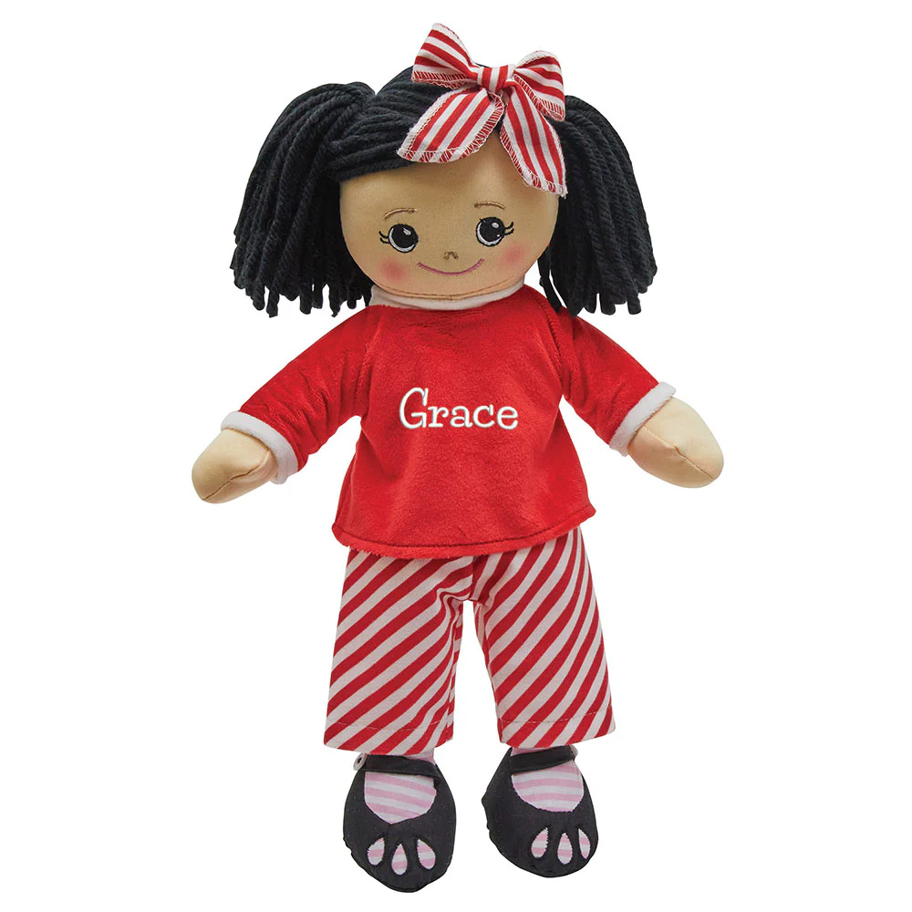 Personalized Rag Doll with Christmas Pajamas - Image 5