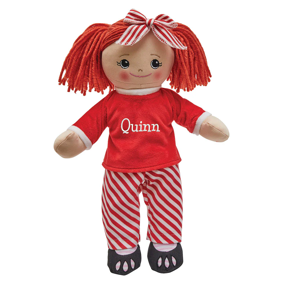 Personalized Rag Doll with Christmas Pajamas - Image 7