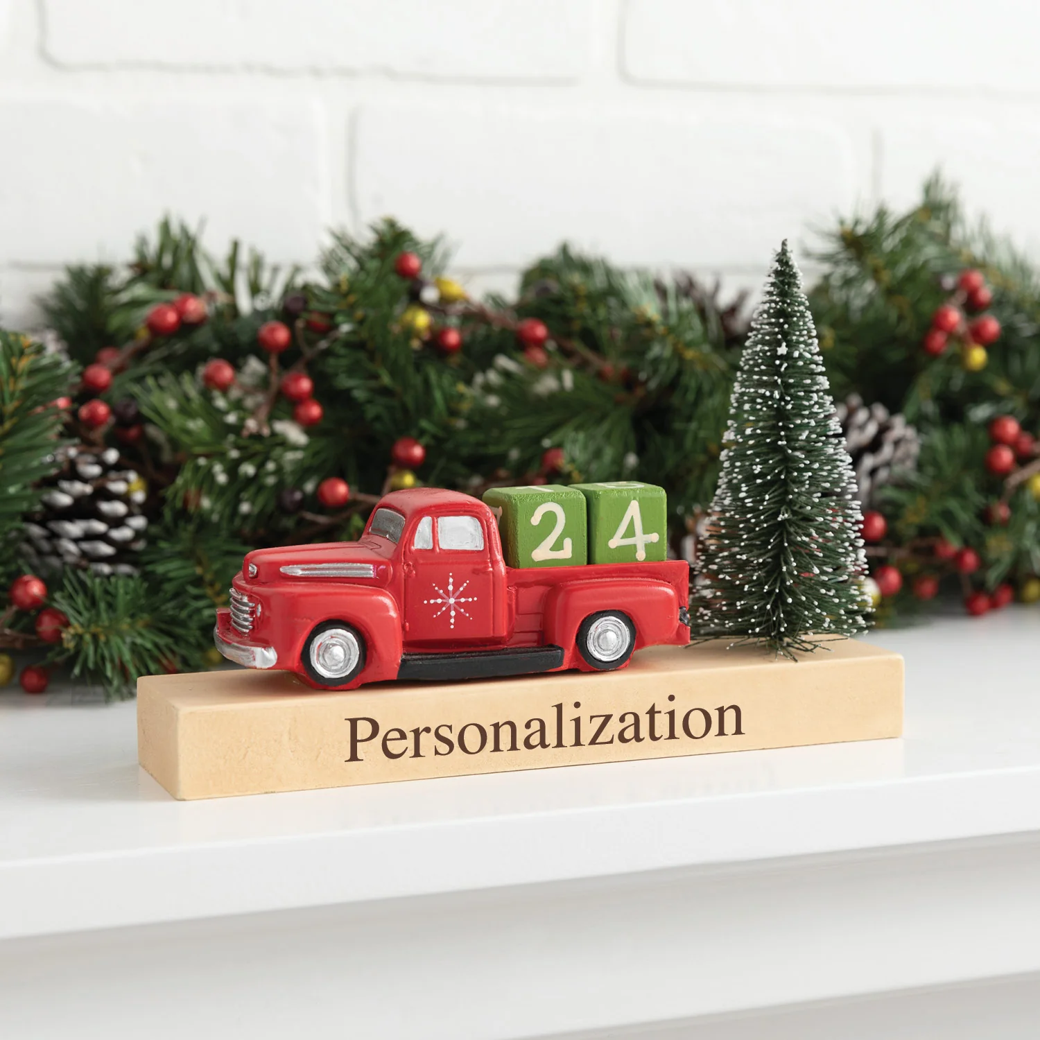 Personalized Red Truck with Countdown Blocks - Image 2