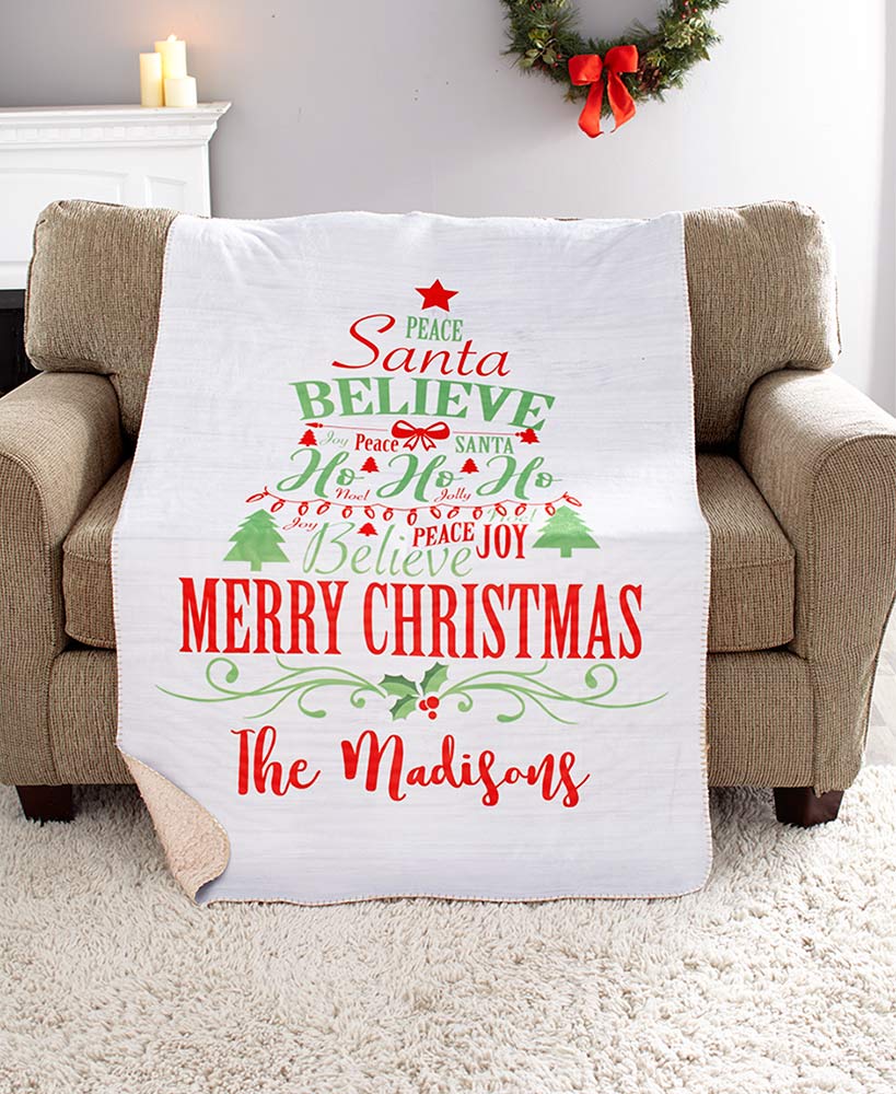 Personalized Sherpa Christmas Throws - Image 2