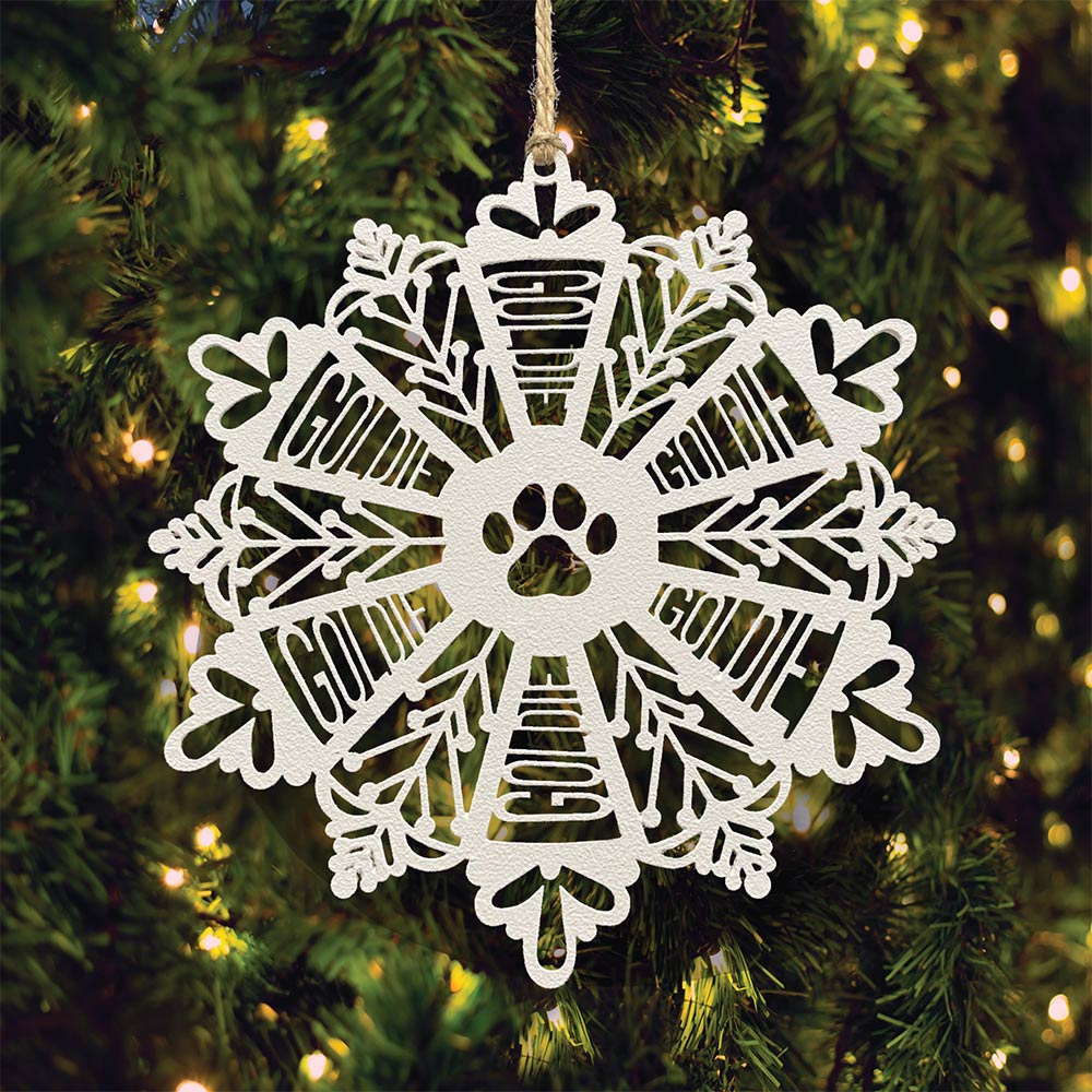 Personalized Snowflake Ornament White Wood - Image 18