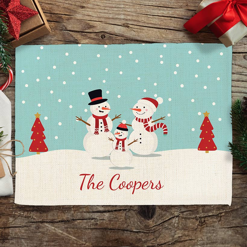 Personalized Snowman Family Placemat - Image 2
