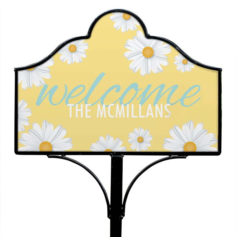 Personalized Spring Daisies Welcome Yard Sign Magnet - Image 3