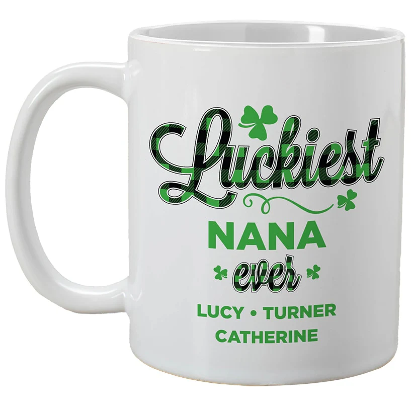 Personalized St. Patrick's Day Luckiest Clover Coffee Mug - Image 2