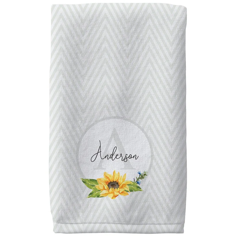 Personalized Sunflower Pattern Towels and Bath Mat - Image 4