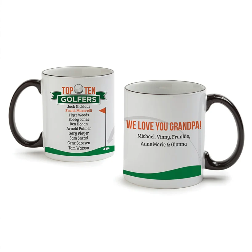 Personalized Top Golfers White Coffee Mug - Image 3