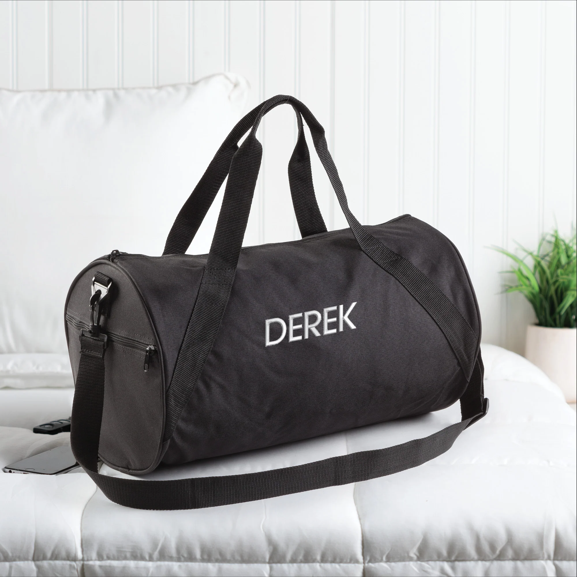 Personalized Travel Bag with White Block Name - Image 2