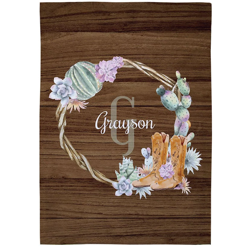 Personalized Watercolor Succulent Garden Flag - Image 2