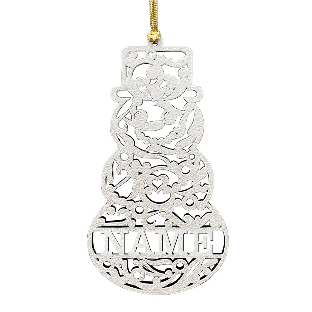 Personalized White Wood Ornament - Image 3