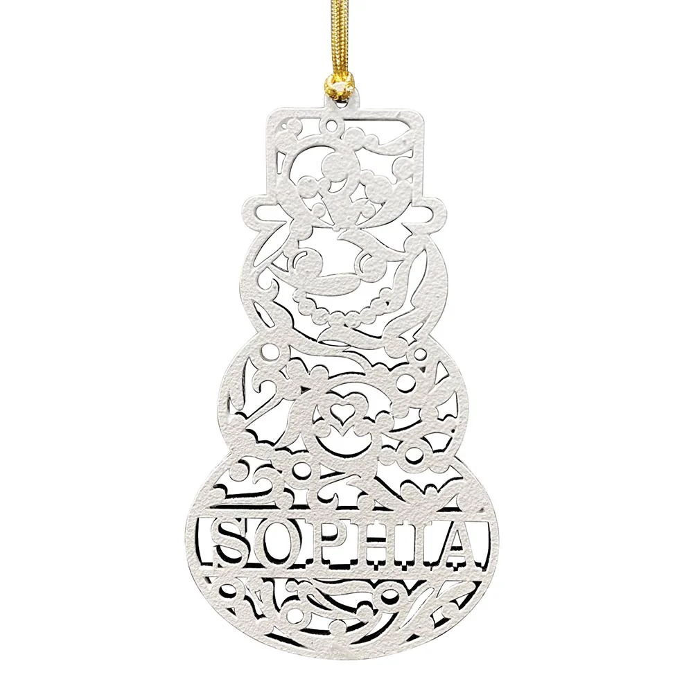 Personalized White Wood Ornament - Image 4