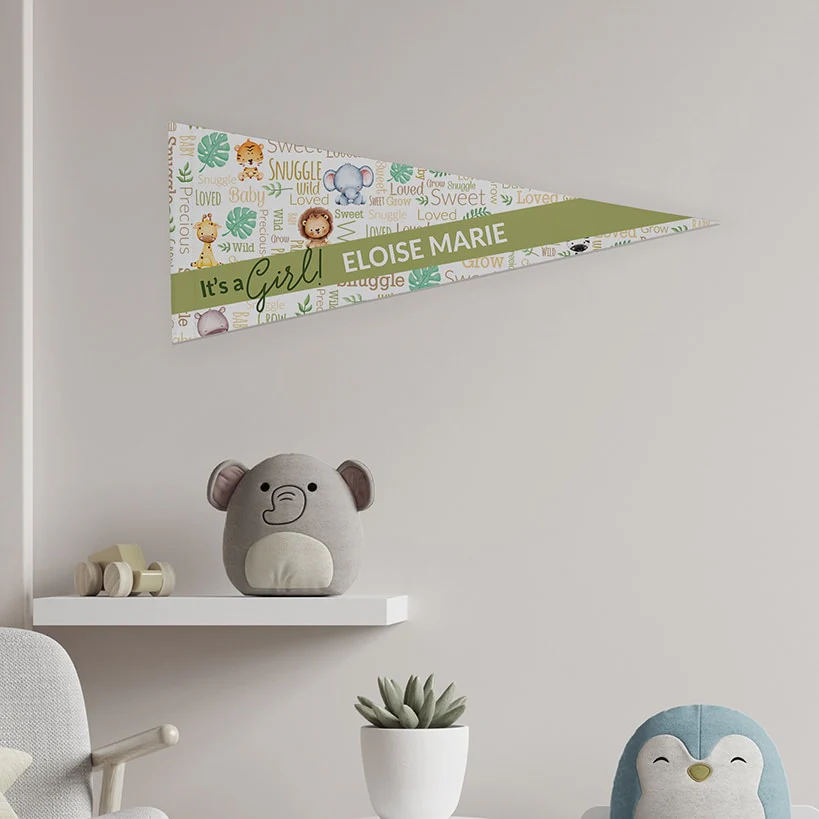 Personalized Word Art Felt Pennant Banner Flag - Image 7