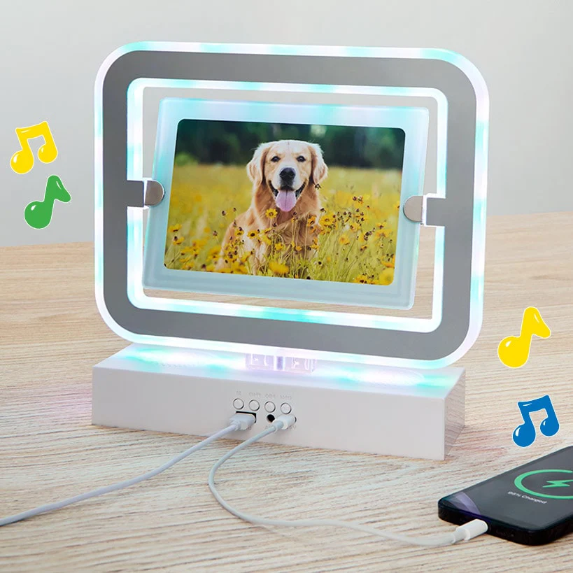 Photo Light Up Makeup Mirror With Bluetooth USB Speaker