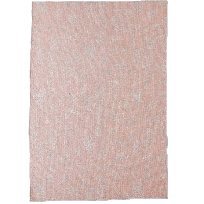 Pink Floral Machine Washable Rugs - Image 2