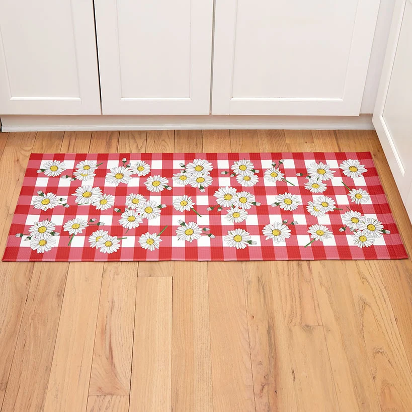 Plaid Daisy Kitchen Comfort Runner Rug