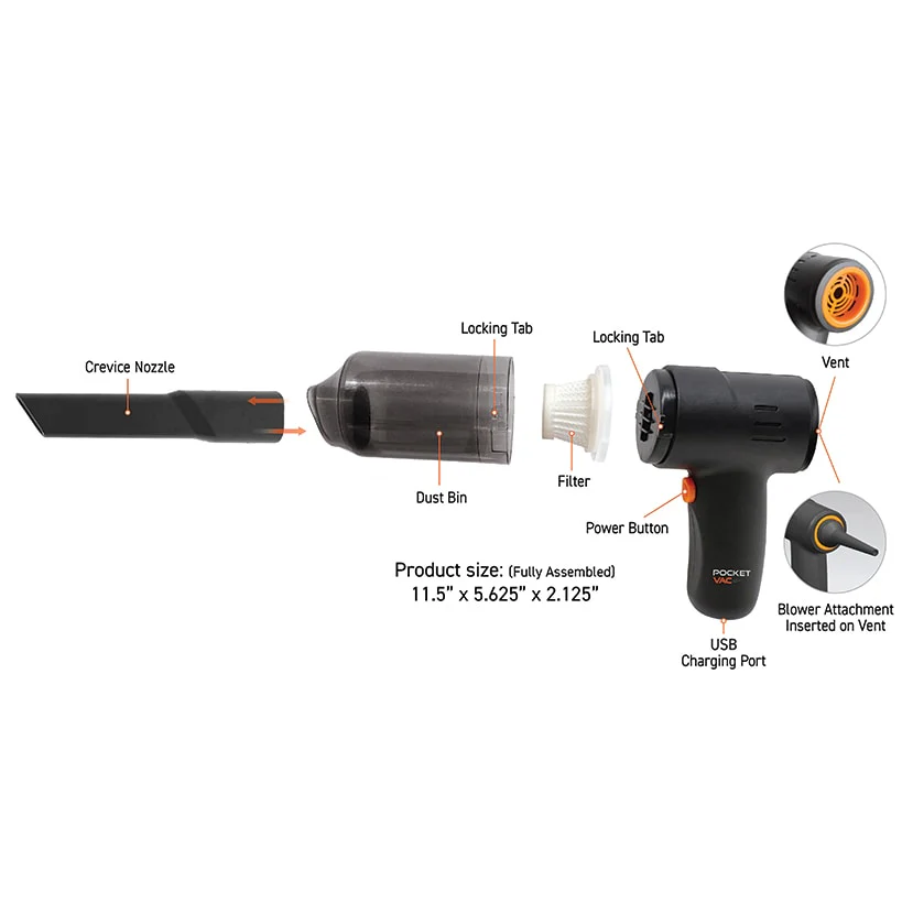 Pocket Vac™ Cordless Portable Handheld Vacuum - Image 7