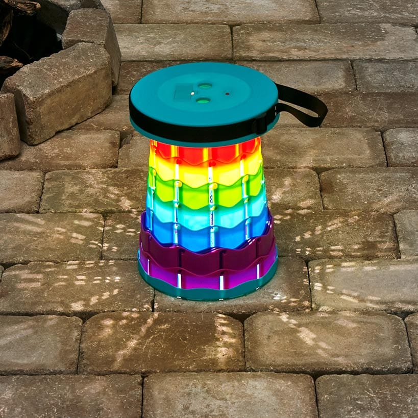 Portable Folding Stool With LED Light Height Adjustable Retractable - Image 5
