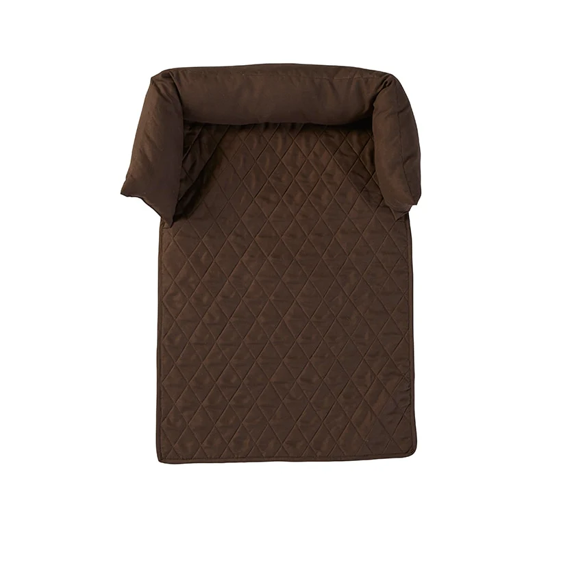 Quilted Pet Bed with Headrest - Image 4