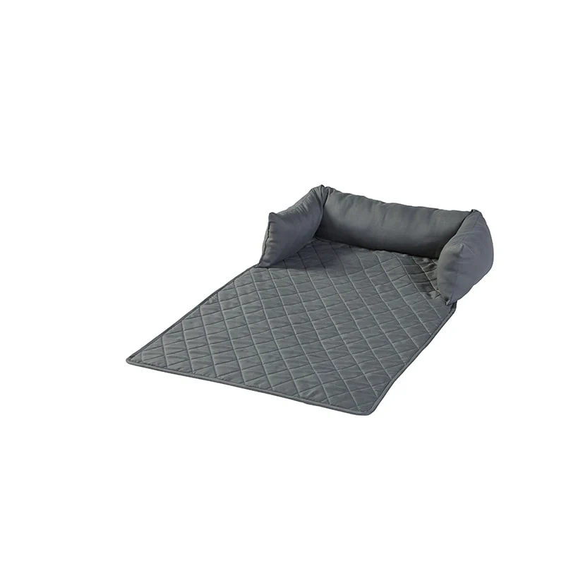Quilted Pet Bed with Headrest - Image 5