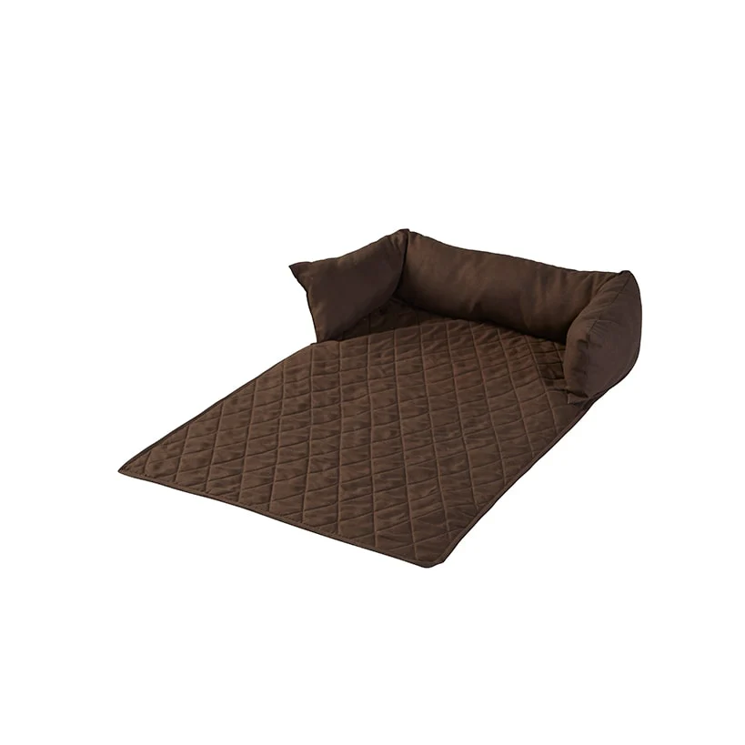 Quilted Pet Bed with Headrest - Image 6