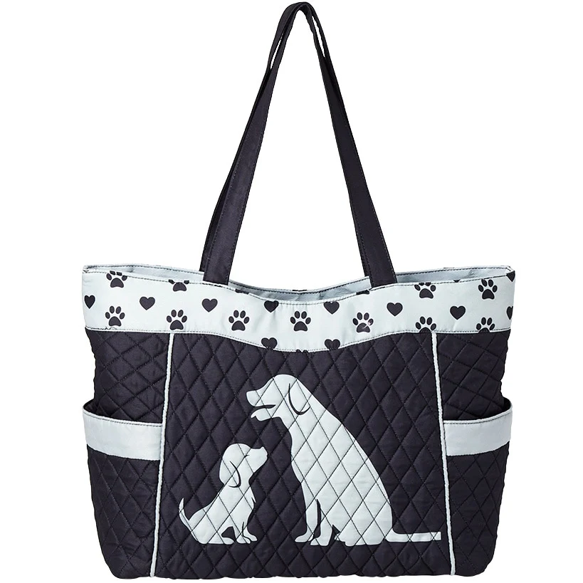 Quilted Tote with Cat Paw Print - Image 2