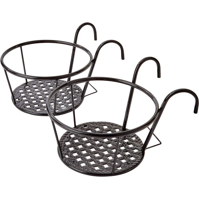 Railing Flower Pot Holders for Balcony or Deck 2 Pk - Image 5