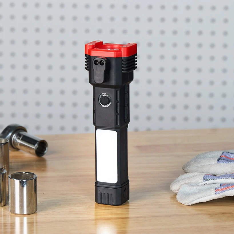 Rechargeable COB Flashlight With Safety Hammer and Blade - Image 3