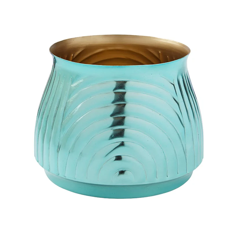 Ribbed Metal Planter - Image 2