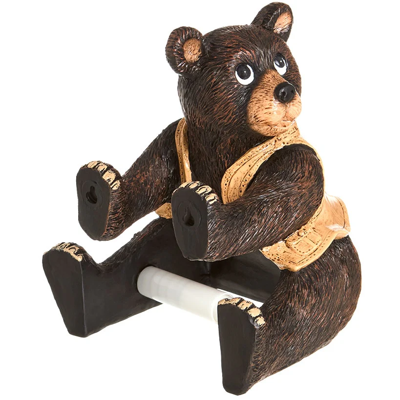 Rustic Lodge Bear Toilet Paper Holder - Image 3