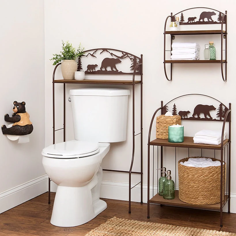 Rustic Lodge Bear Towel Holder - Image 2