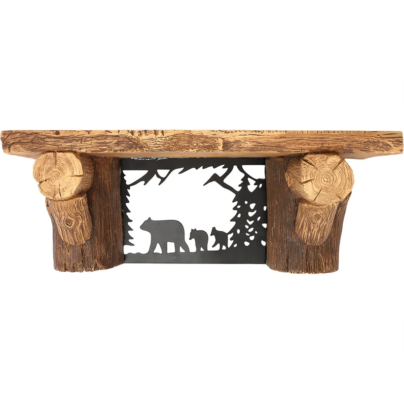 Rustic Lodge Style Floating Wall Shelf 15" - Image 5