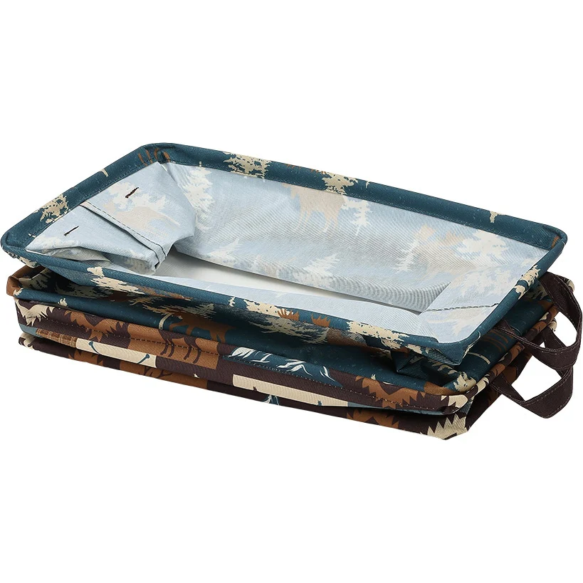 Rustic Printed Home Storage Decor Polyester Baskets Set of 2 - Image 3