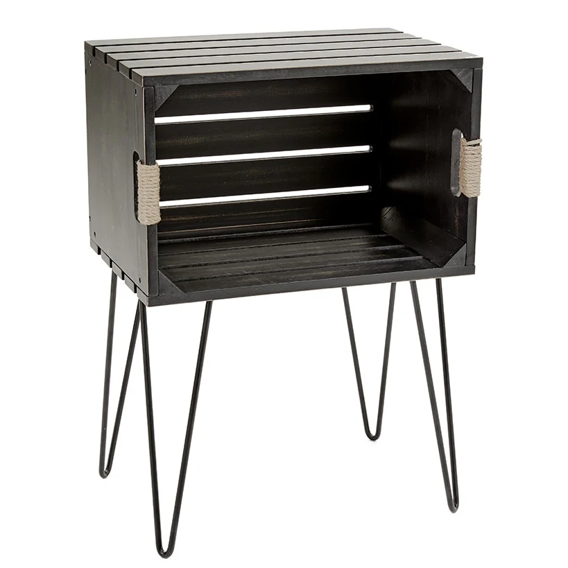 Rustic Wood-Like Crate End Table - Image 9