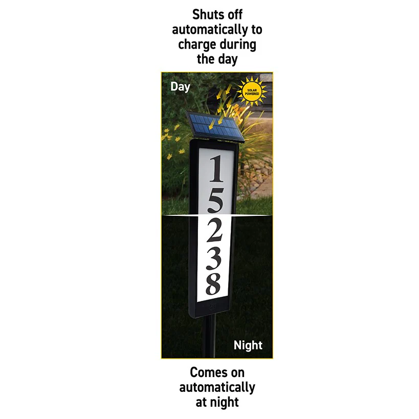 Sensor Brite® Solar Powered, Adjustable, House Address LED Light - Image 9