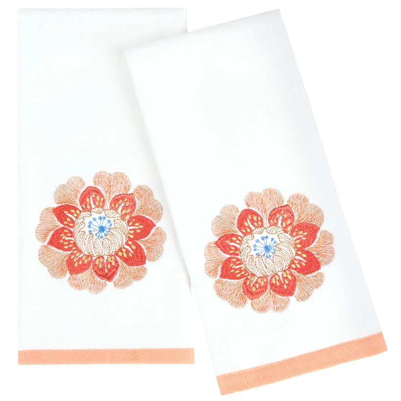 Shana Spring Floral Embroidered Hand Towels, Set of 2 - Image 2