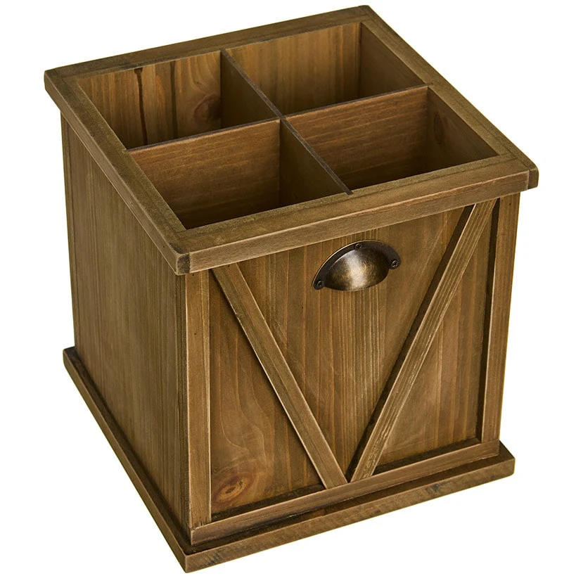 Silverware and Napkin Wood Caddy - Image 3