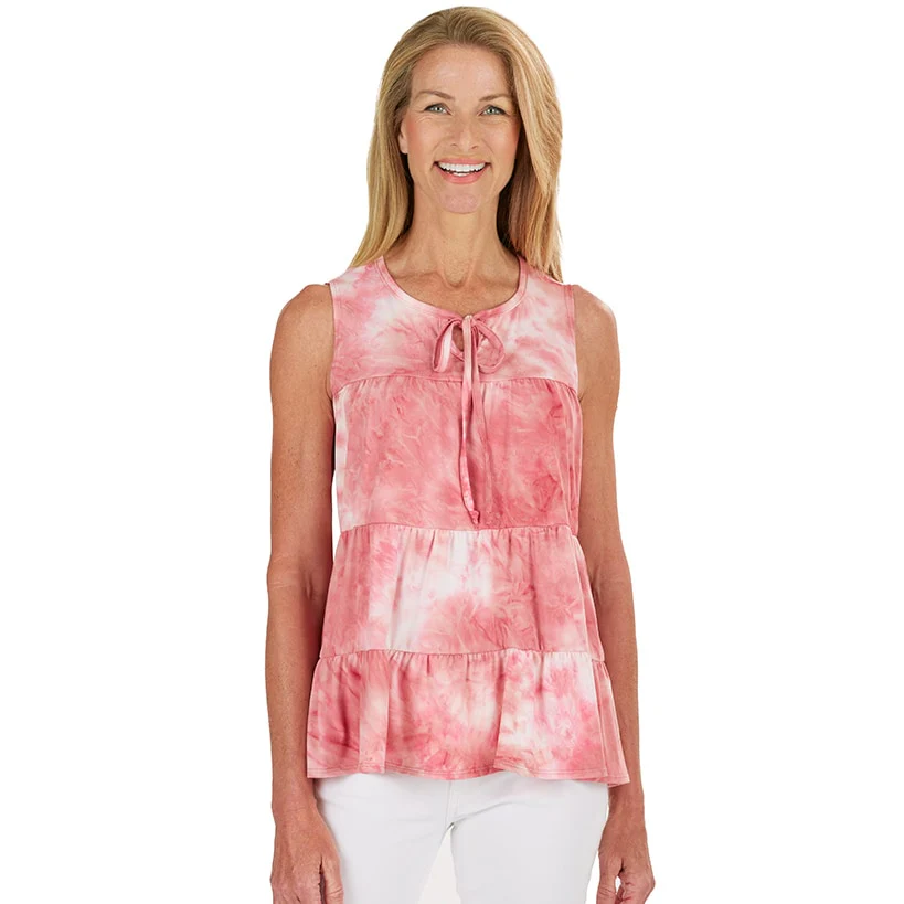 Sleeveless Tie-Dye Tiered Top - Image 9
