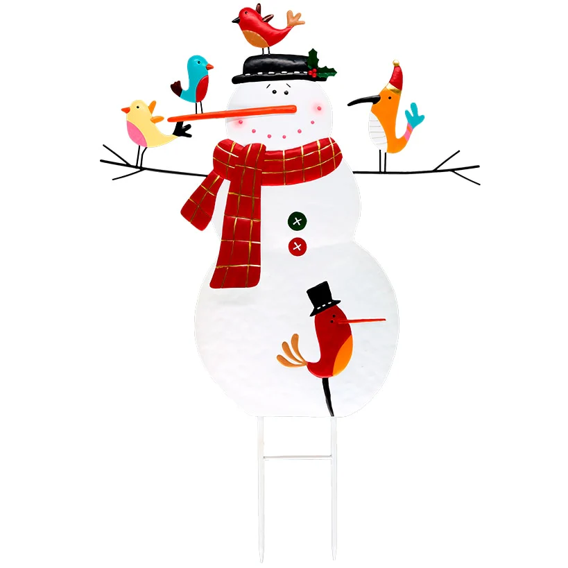 Snowman with Birds Garden Stake - Image 2