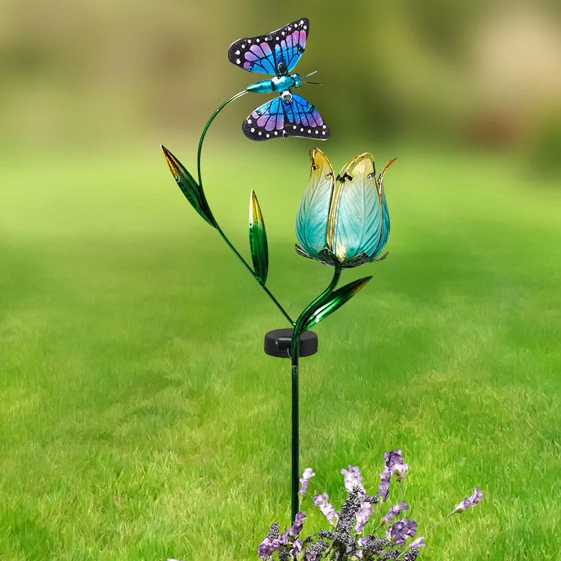 Solar Butterfly Flower Garden Stake - Image 2