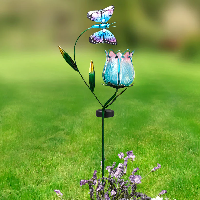 Solar Butterfly Flower Garden Stake - Image 3