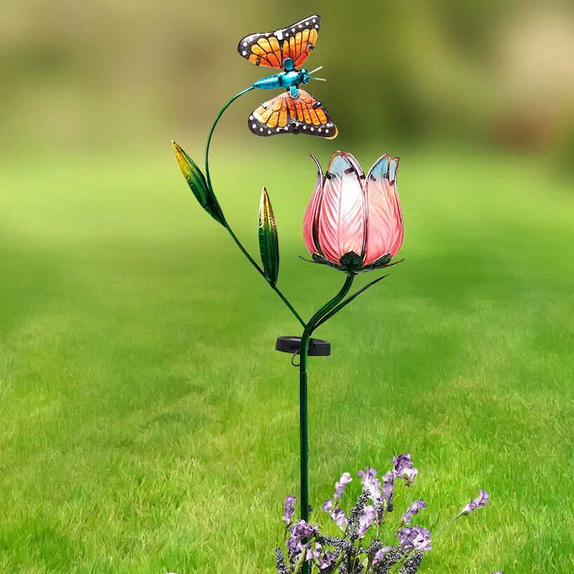 Solar Butterfly Flower Garden Stake - Image 4